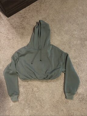 refuge Cropped Hoodie in Sage
